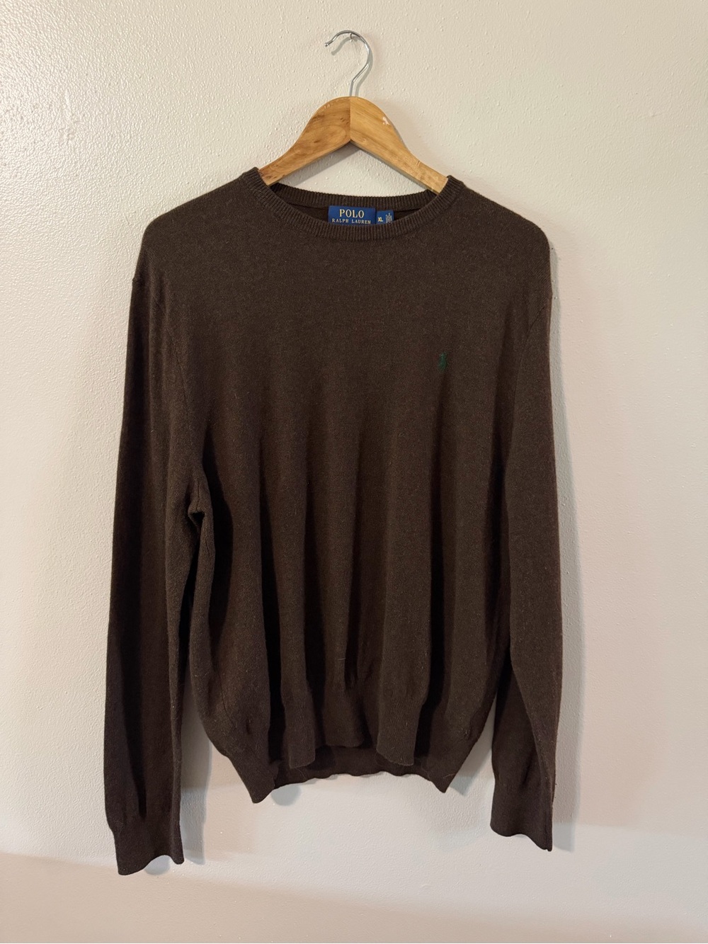Polo Ralph Lauren | 100% Merino Wool Chocolate Brown Crewneck Sweater